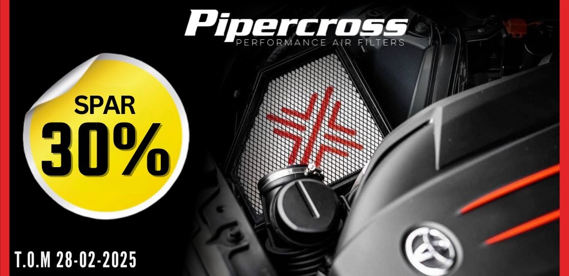 Pipercross luftfilte spar 30%