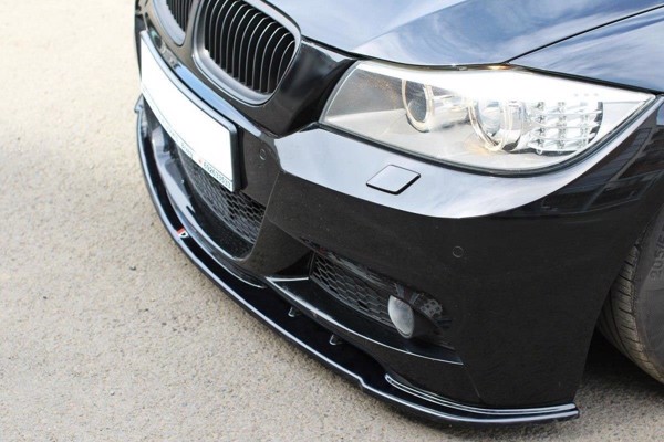 Maxton Front Splitter V.1 For BMW 3 E91 M-Pack Facelift - Gloss Black ...