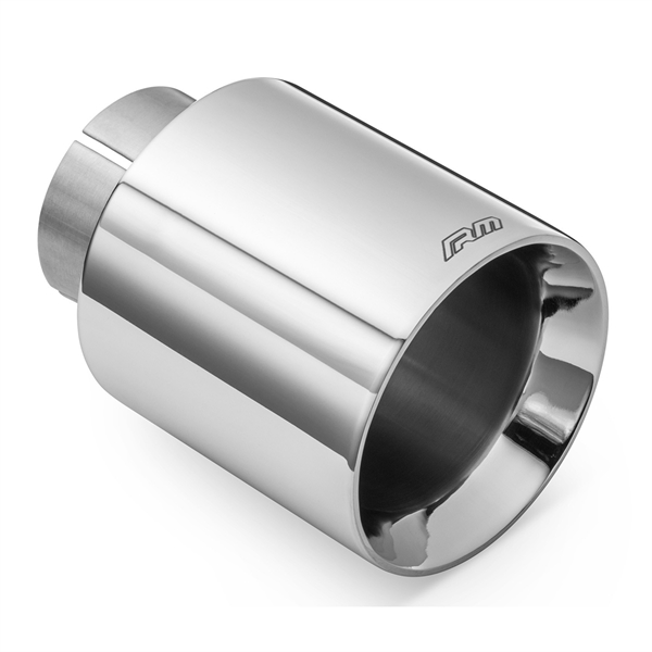 RM Motors Polert Rustfritt Stål Rett Eksosstuss KPCP/DS, Innløpsdiameter - 50 mm, Spissdiameter - 76 mm Med Klemme